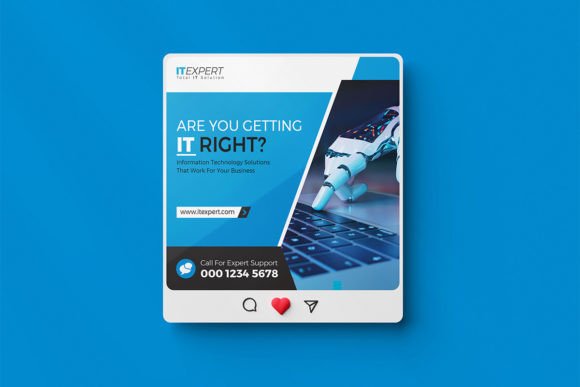 Clean, Professional IT Expert Instagram Post Banner