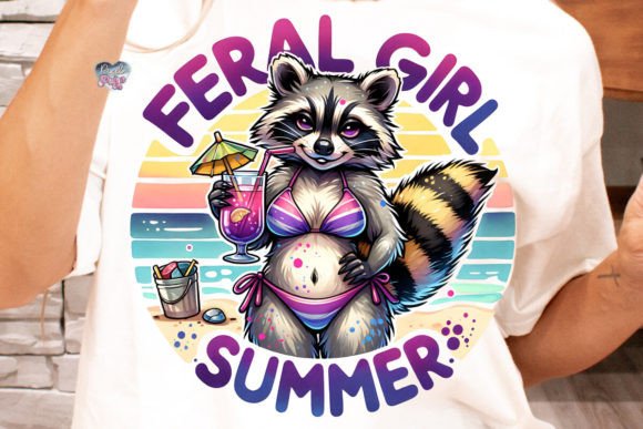 Embrace the Chaos: Feral Girl Summer PNG Raccoon