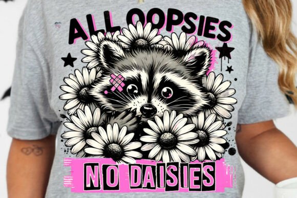 Oopsies No Daisies Raccoon PNG Feral: A Design Asset with Personality