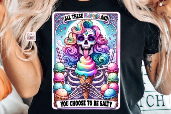 Salty Skeleton Tarot PNG Ice Cream: A Creative Design Asset