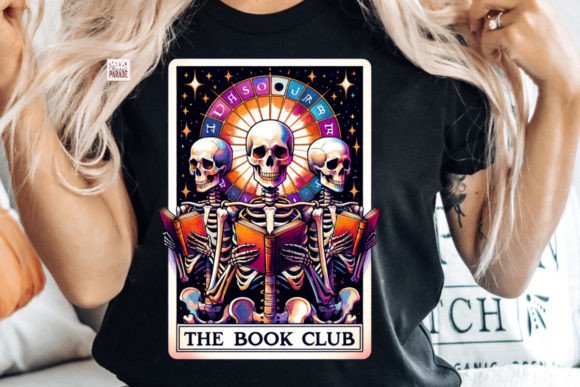 Unveiling The Book Club Skeleton Tarot Card PNG